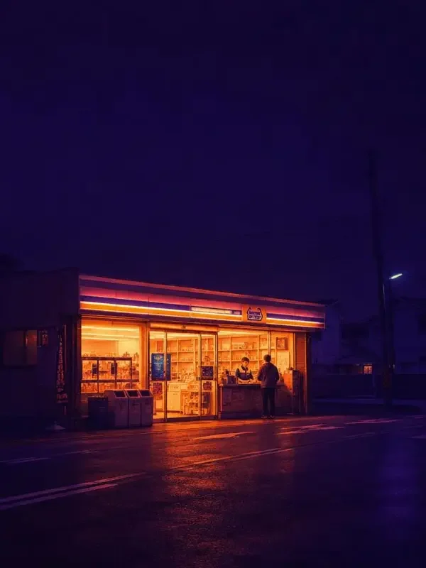 深夜十二点的便利店 - 河马剧场都市短剧推荐 短剧《深夜十二点的便利店》封面海报,都市题材